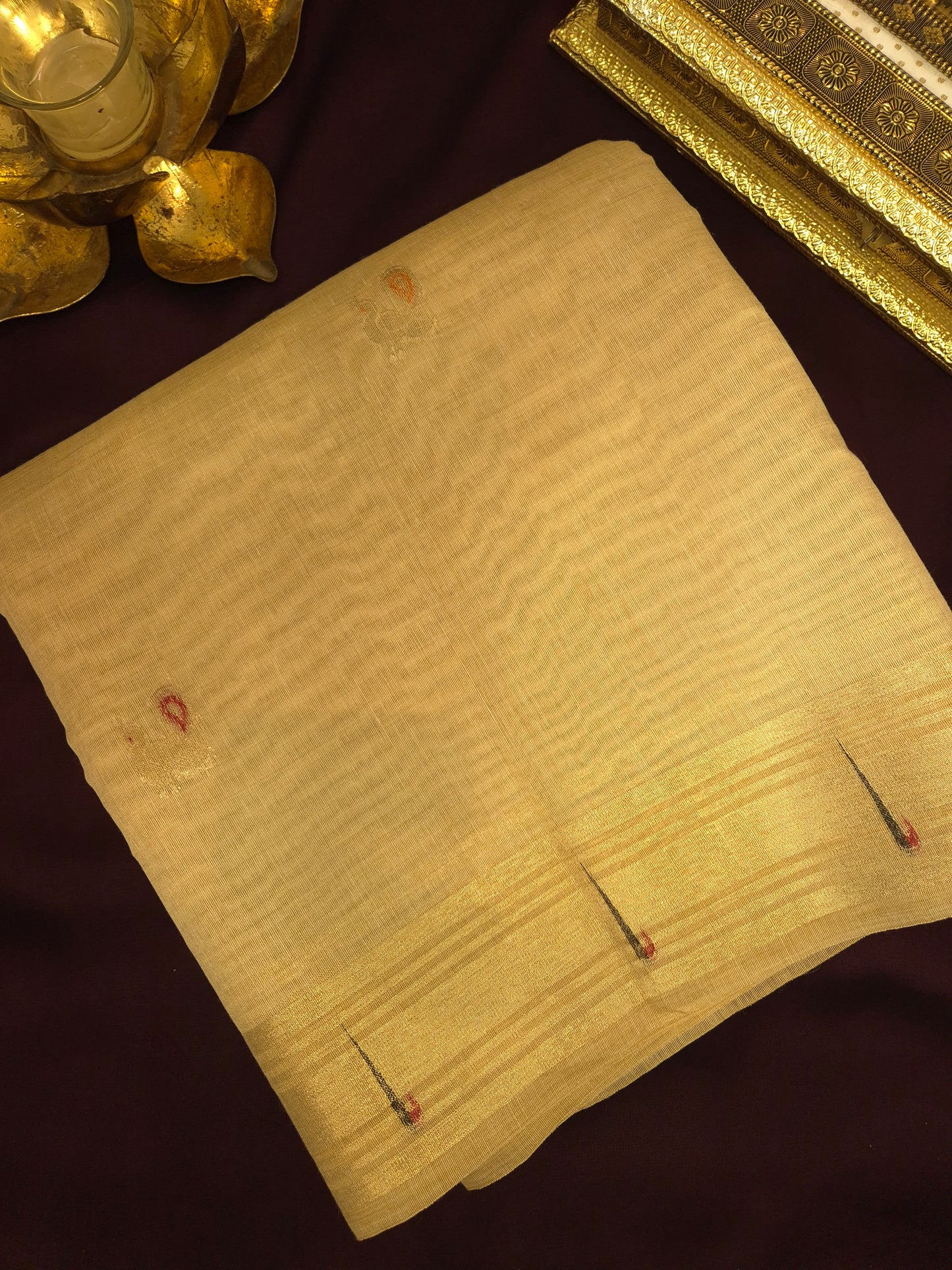 Beige Jamdani Saree with Golden Zari Peacock Buttas and Colorful Peacock Motifs on Pallu