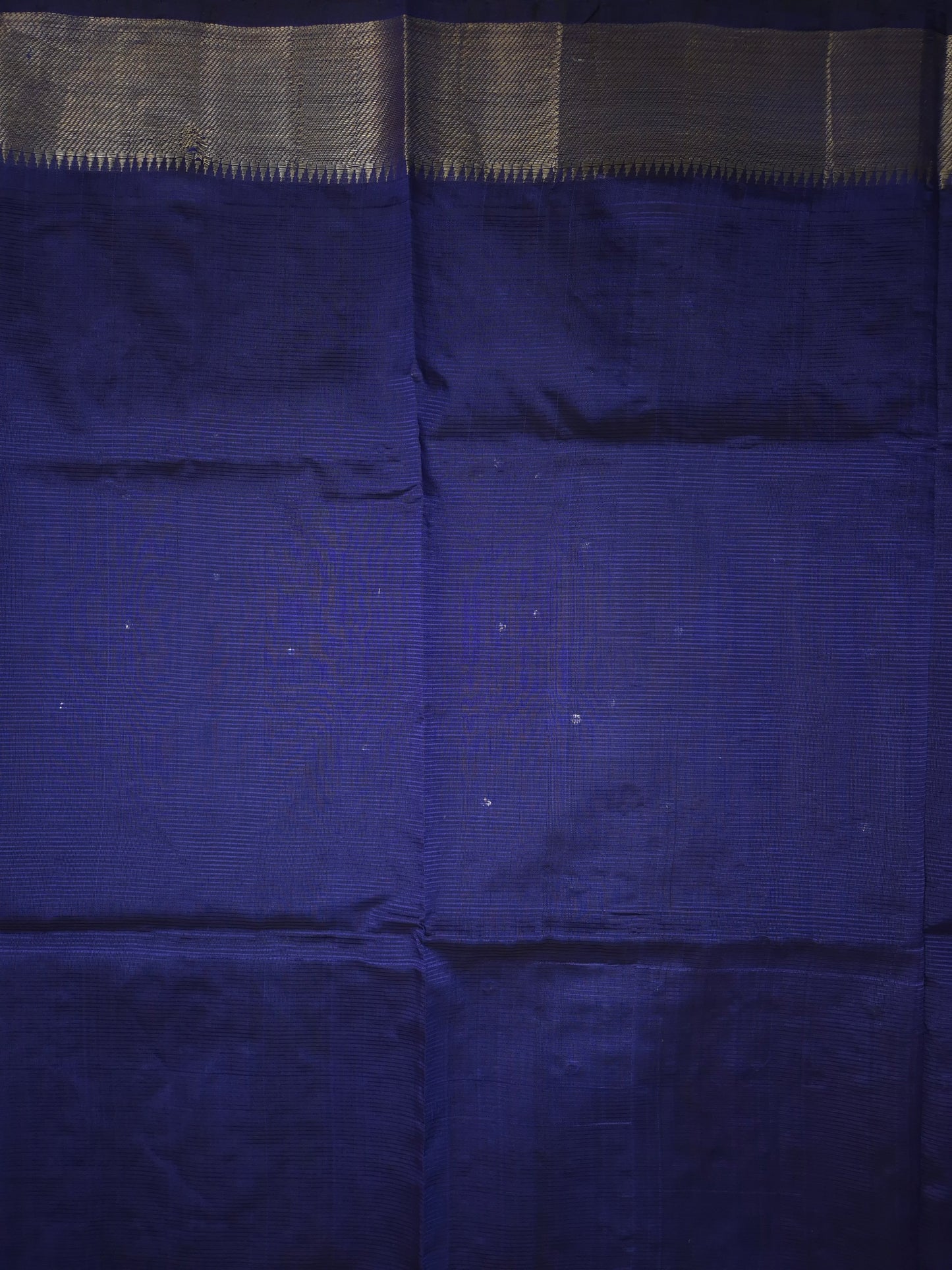 Navy Blue Mangalgiri Pattu Saree with Mirror work