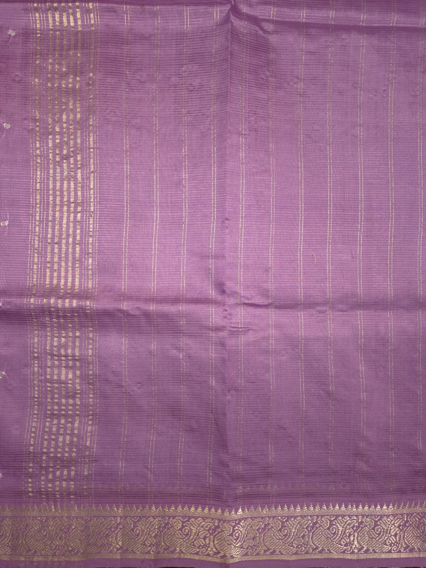 Lavender Mangalgiri Pattu Saree with Mirror work