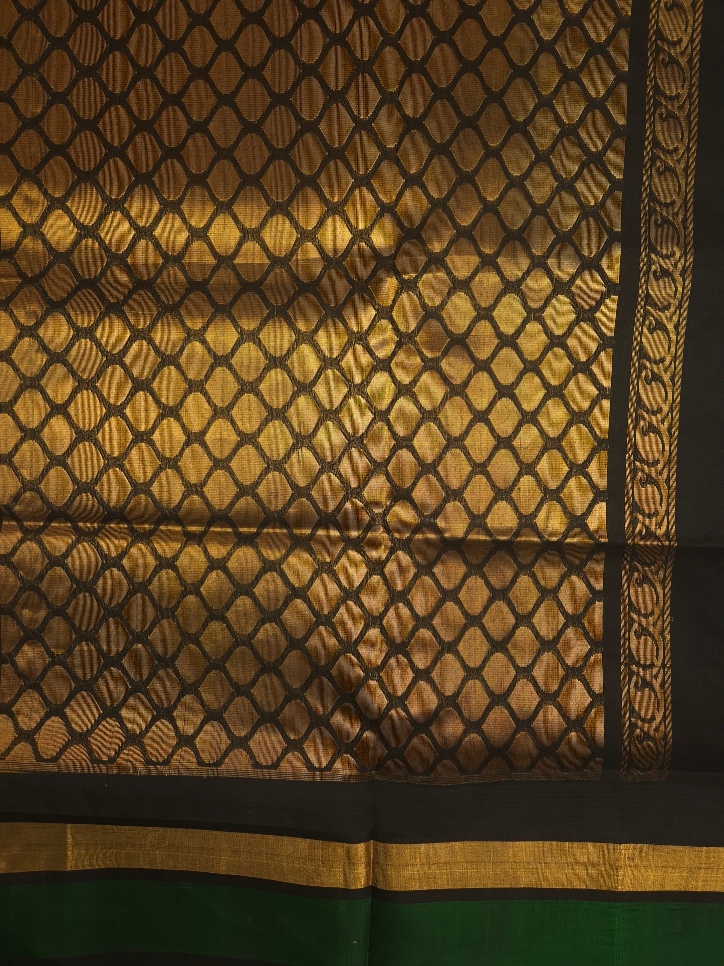Yellow Silk Cotton Saree with Black Border