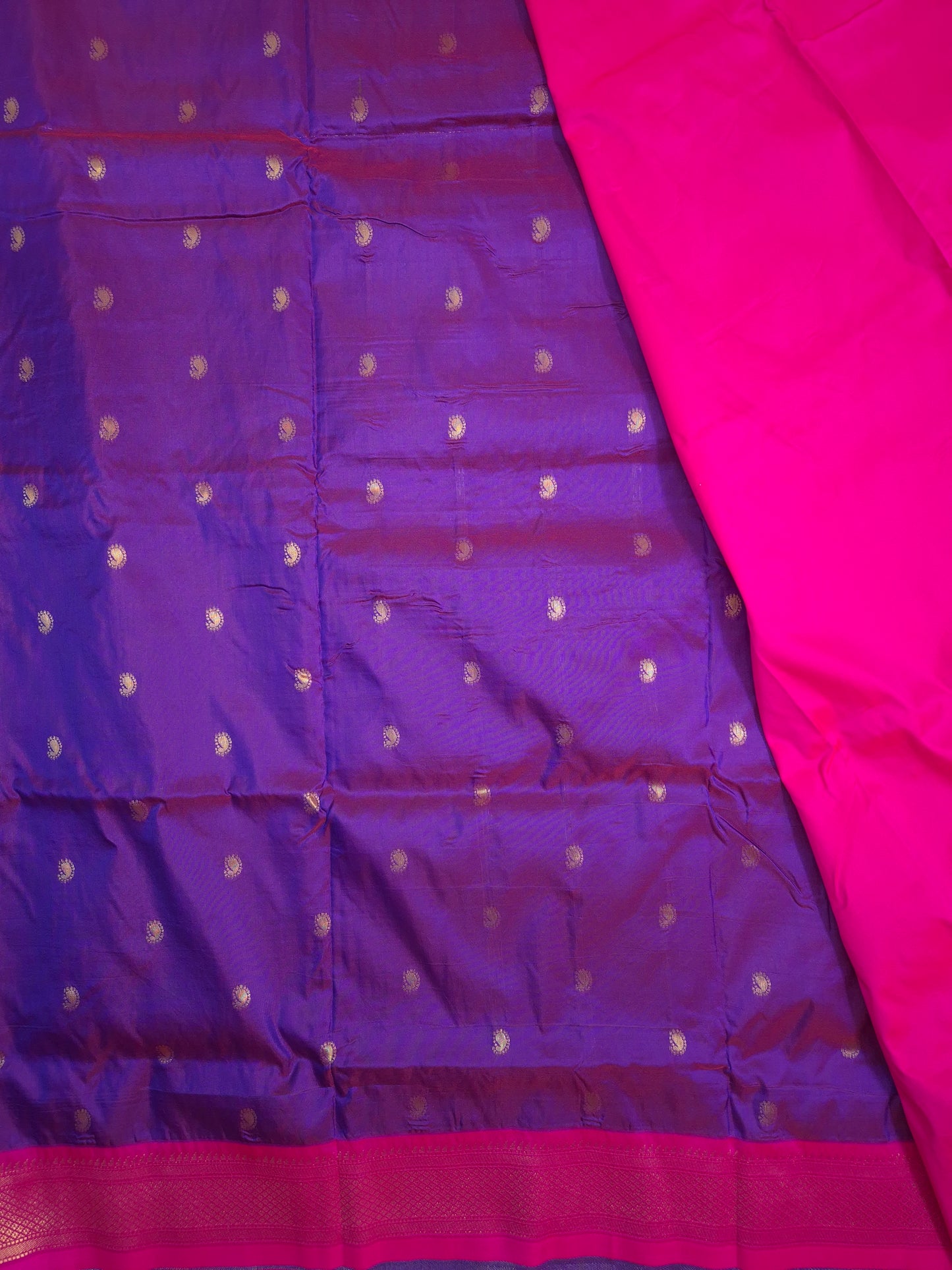 Dual Shade of Purple and Pink Paithani Saree with Pink Border
