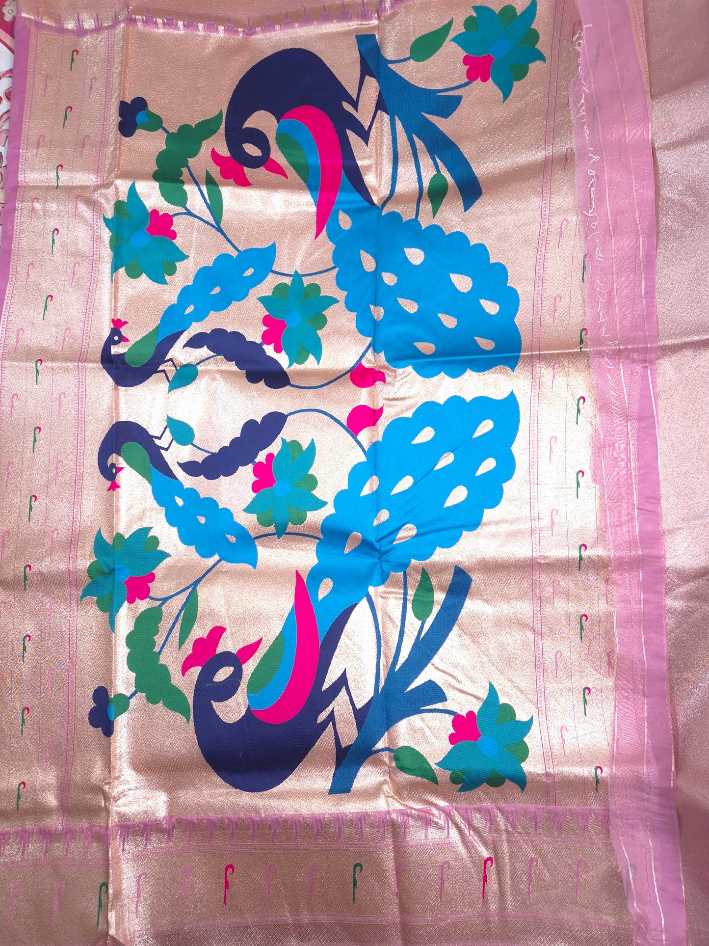 Pink Tissue Paithani Silk Saree