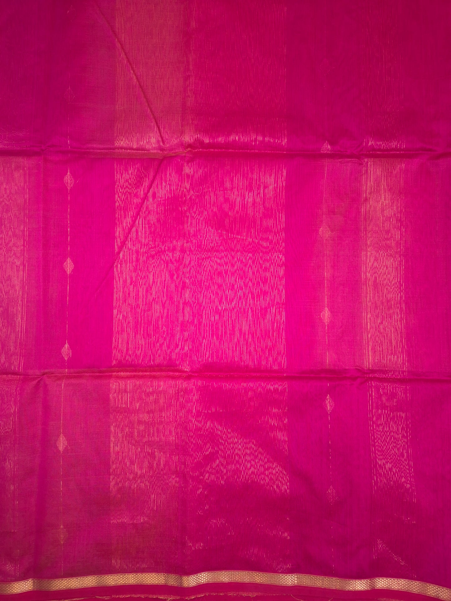 Red Maheshwari Silk Saree with Orange Tinge
