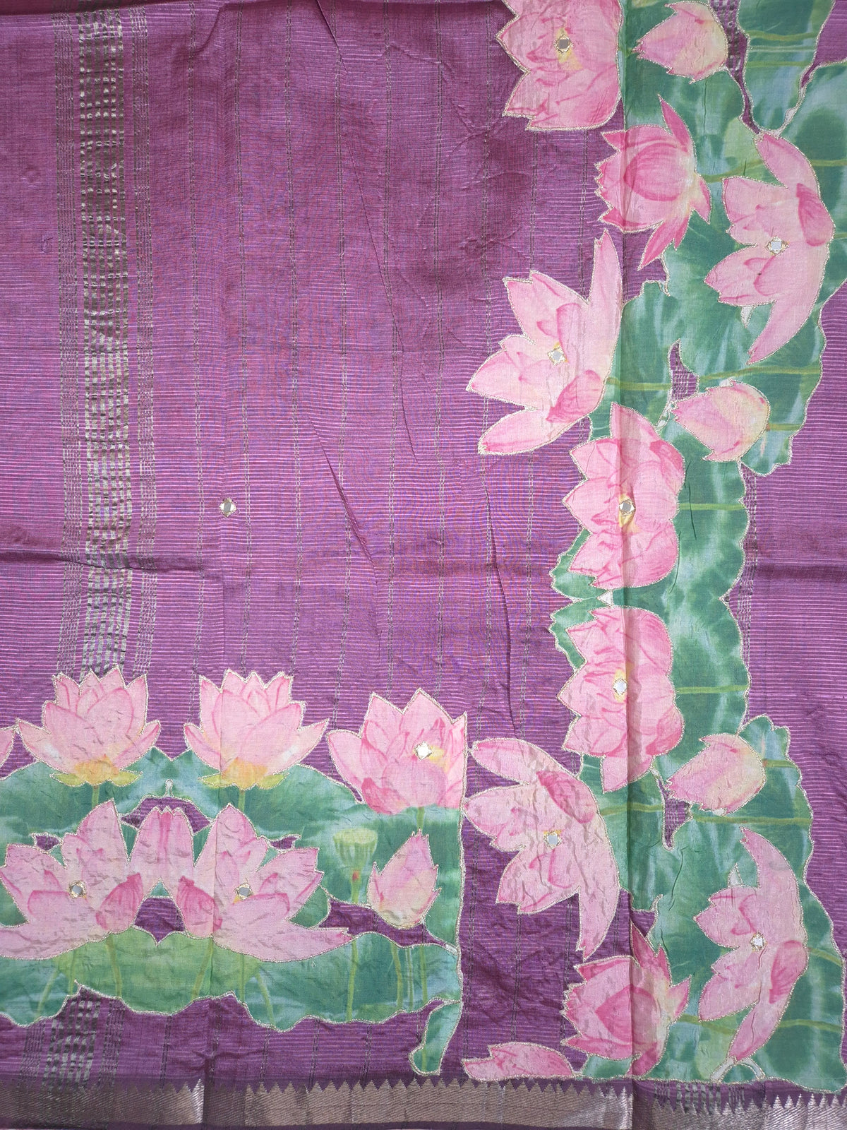 Lilac Lotus Mangalgiri Pattu Saree