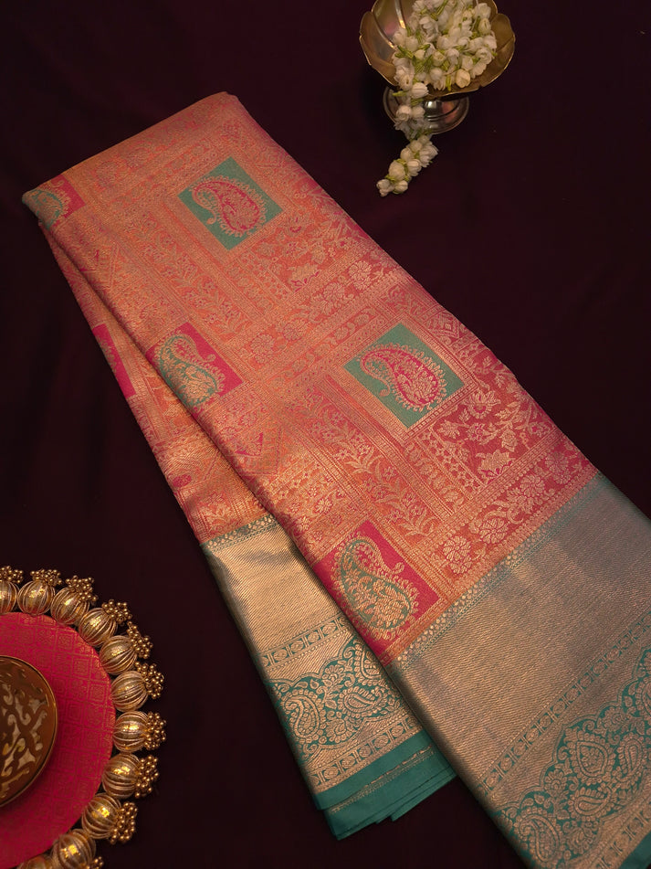 Semi Soft Silk Silver Zari Saree - Pastel Mint main image 1