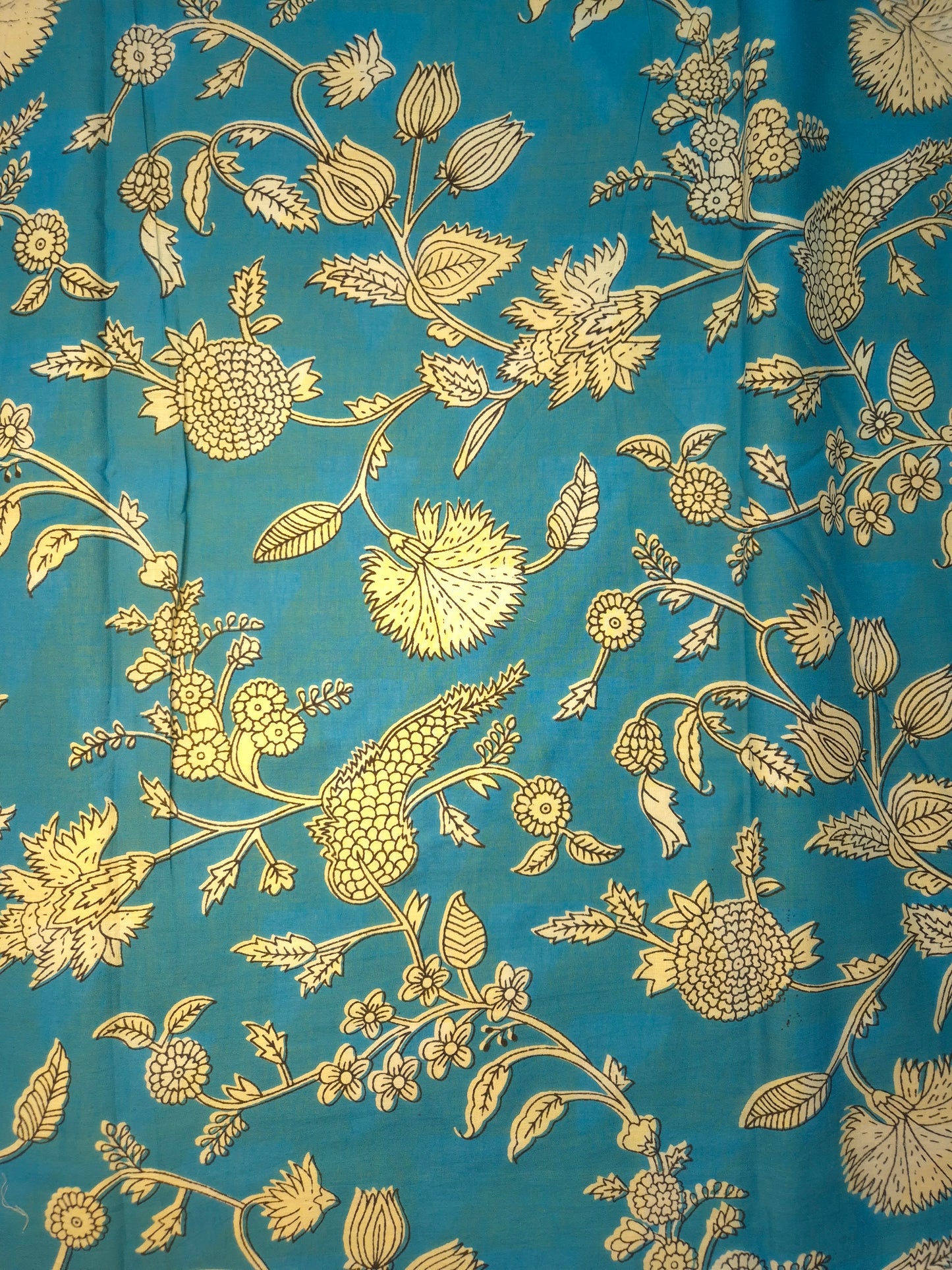 Yellow with White Triangles Printed Pure Cotton Saree
