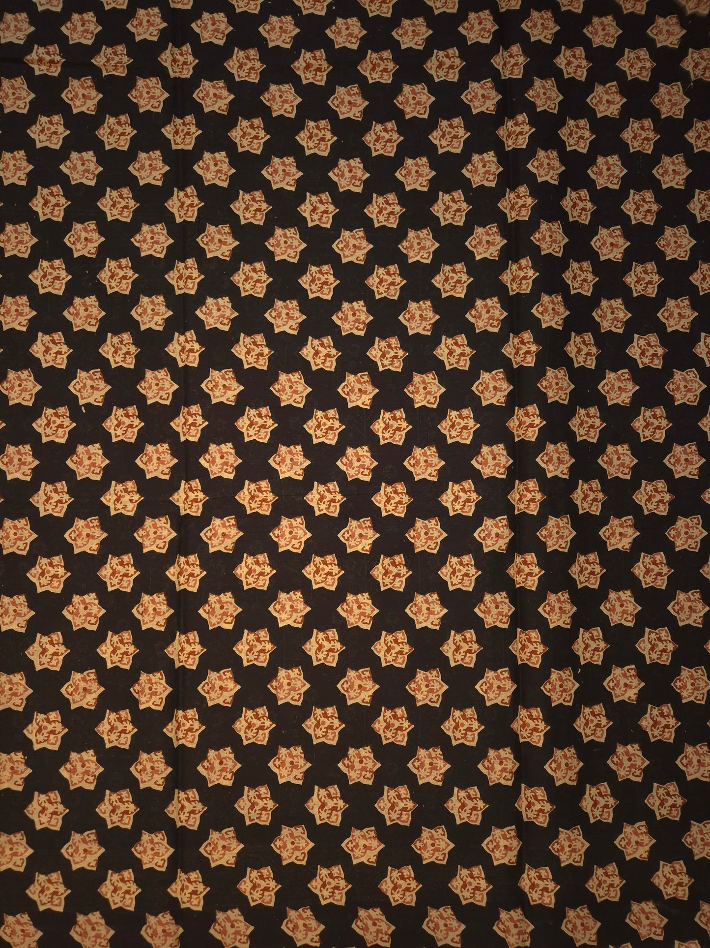 Rust Orange and Peachish Floral Motifs Printed Pure Cotton Saree
