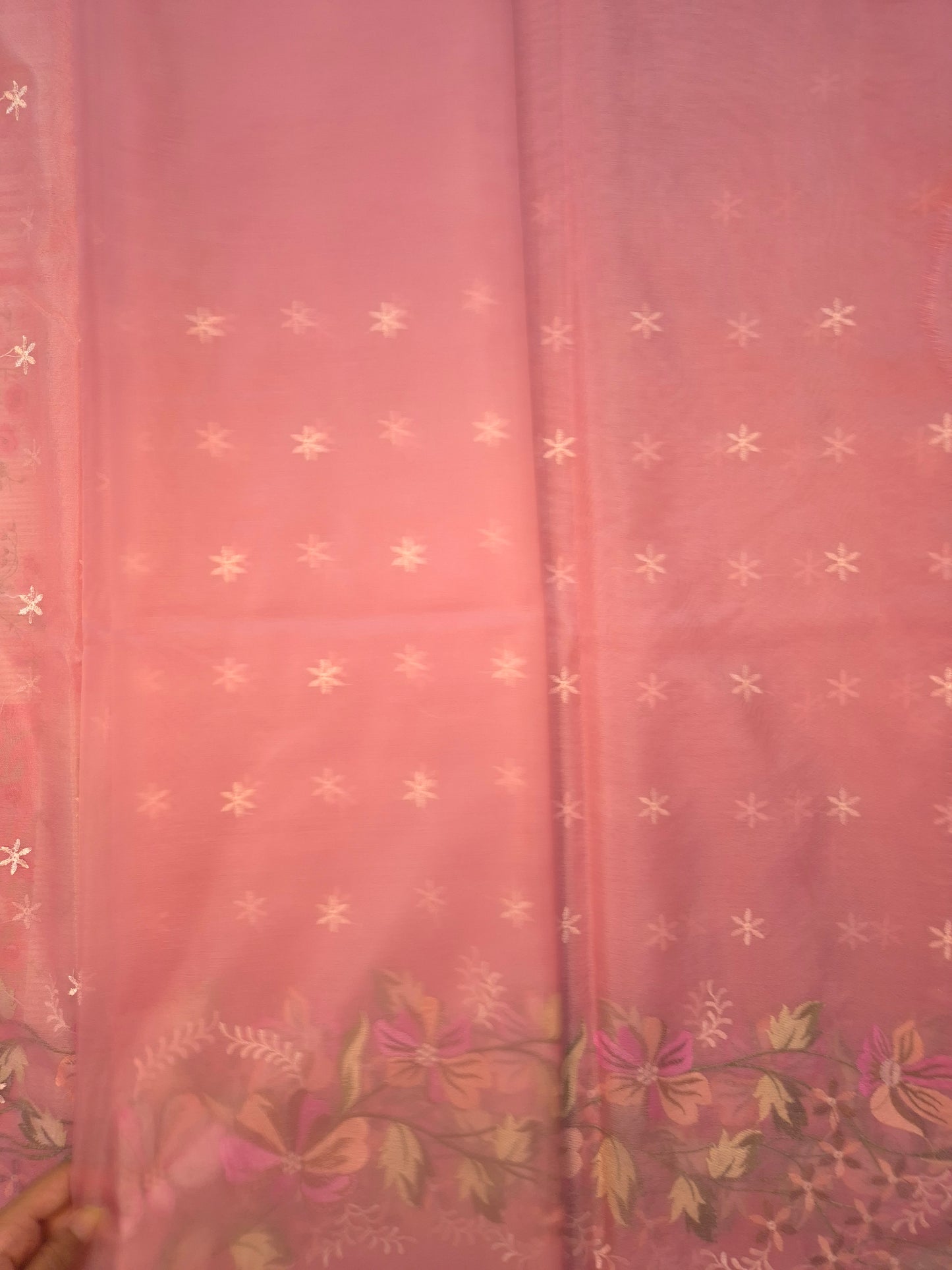 Pink Banarasi Embroidery Tissue Saree