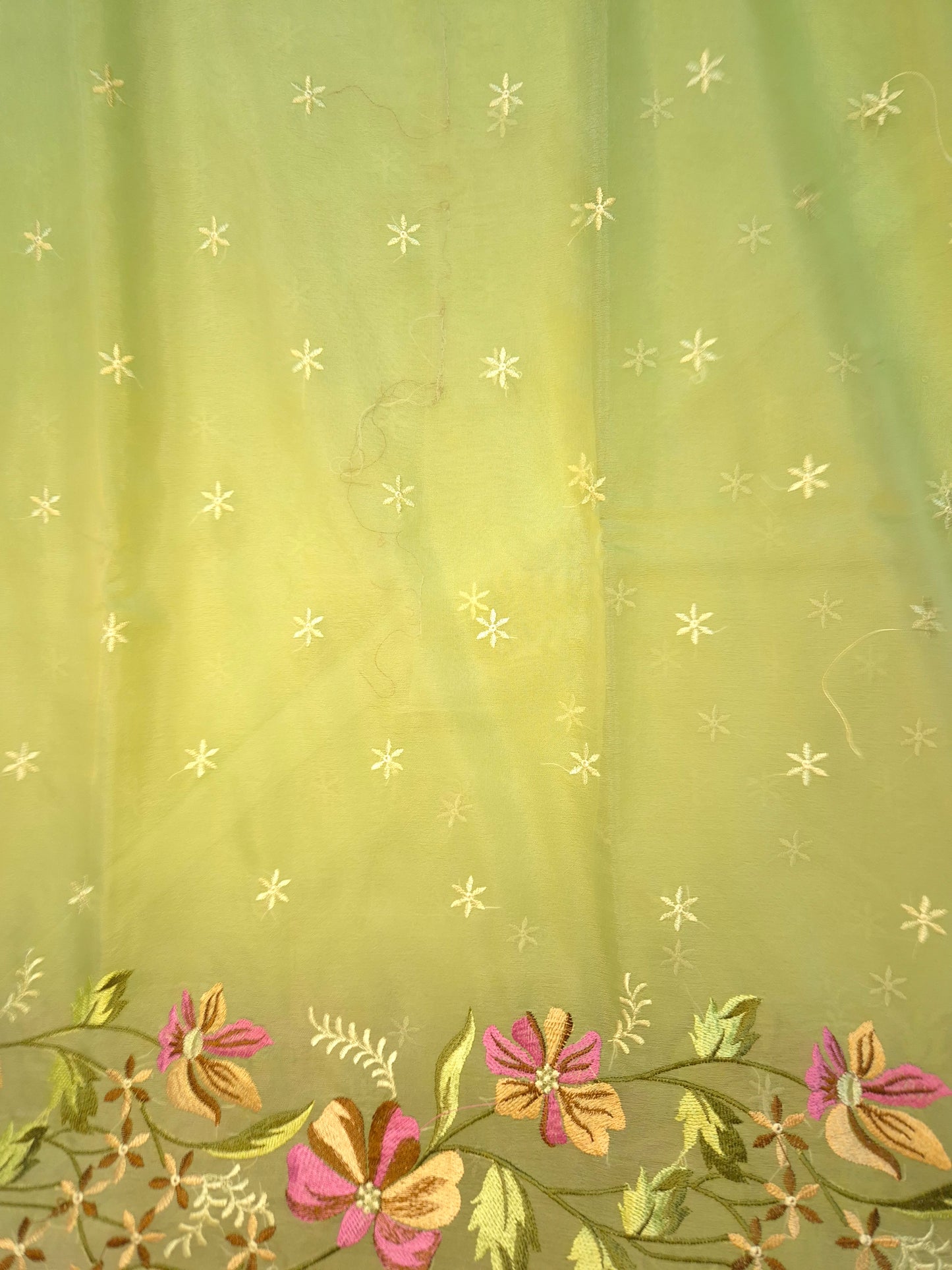 Light Green Banarasi Embroidery Tissue Saree