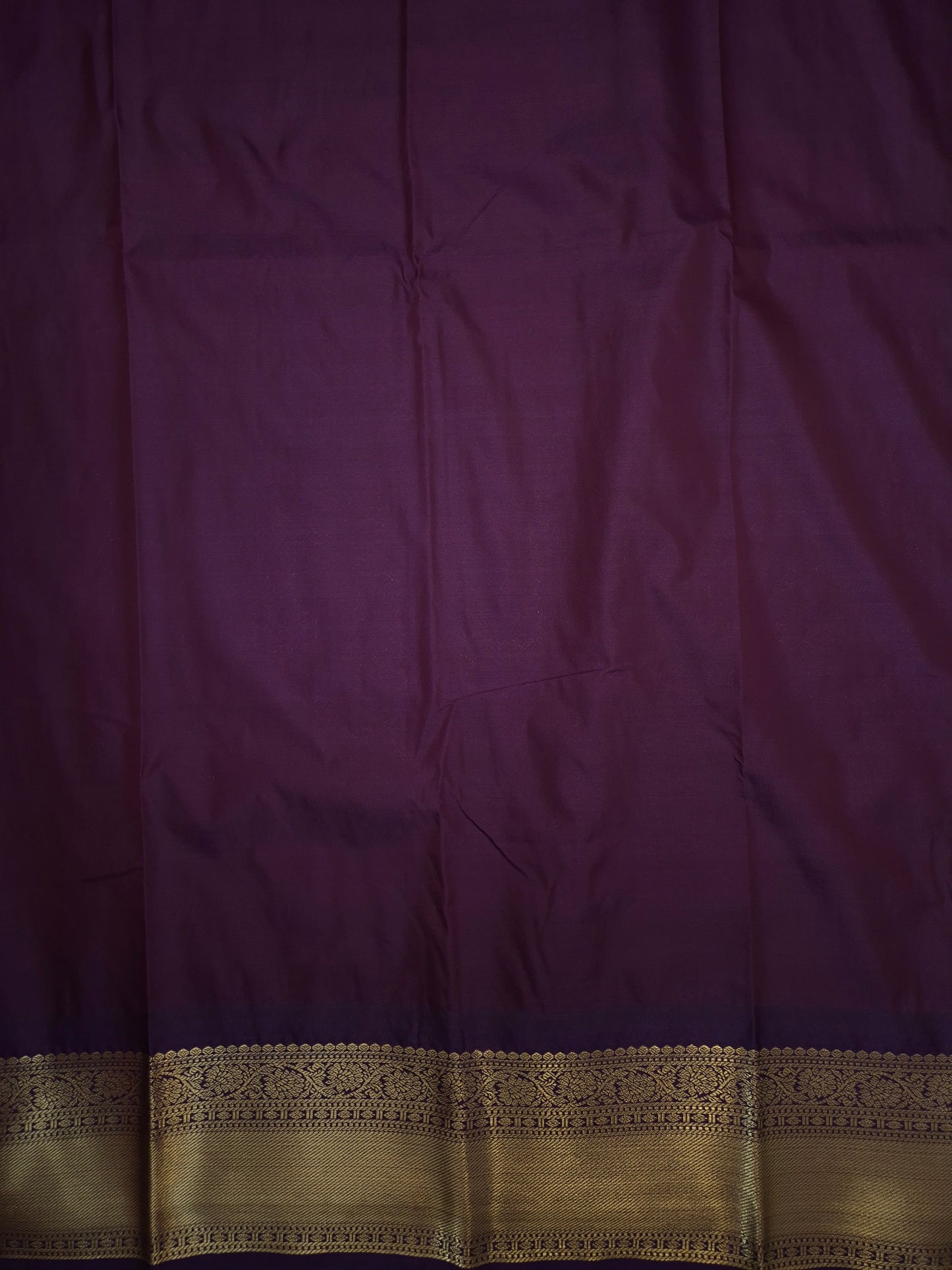 Rama Green Checkered Kanchipuram Semi Silk Saree with Purple Border
