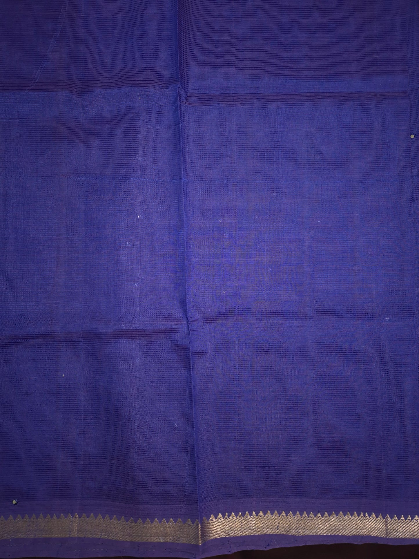 Deep Navy Blue Mangalgiri Pattu Saree with Mirror work