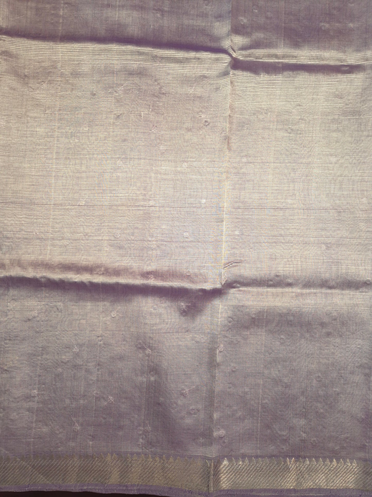 Light Silverish Purple Mangalgiri Pattu Saree with Mirror work