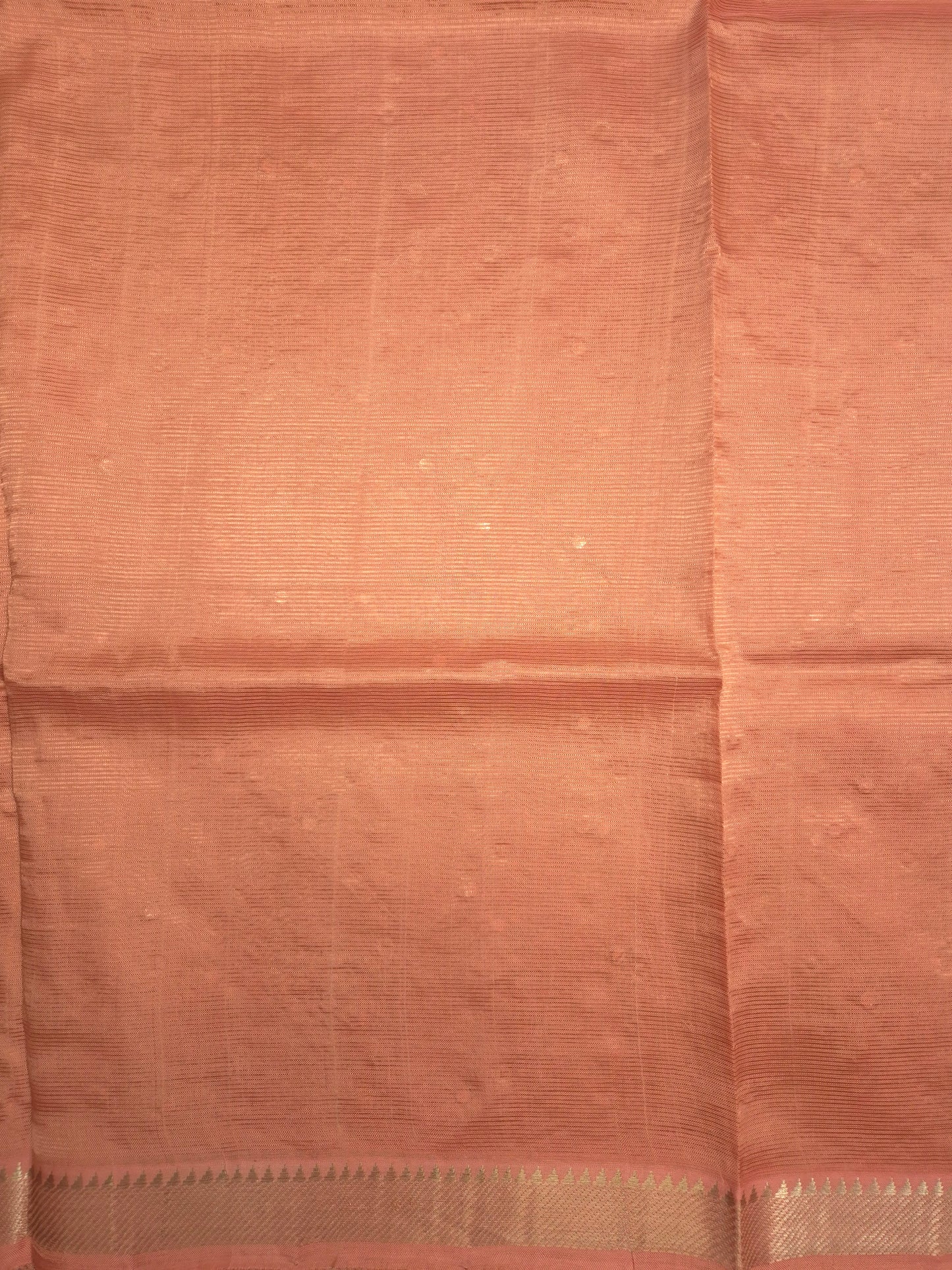 Peach Mangalgiri Pattu Saree with Mirror work