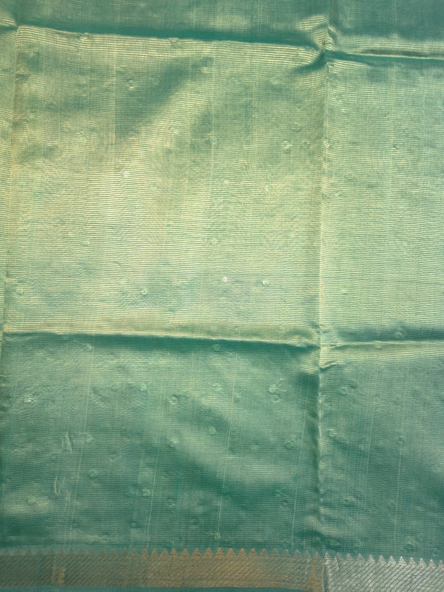 Pista Green Mangalgiri Pattu Saree with Mirror work
