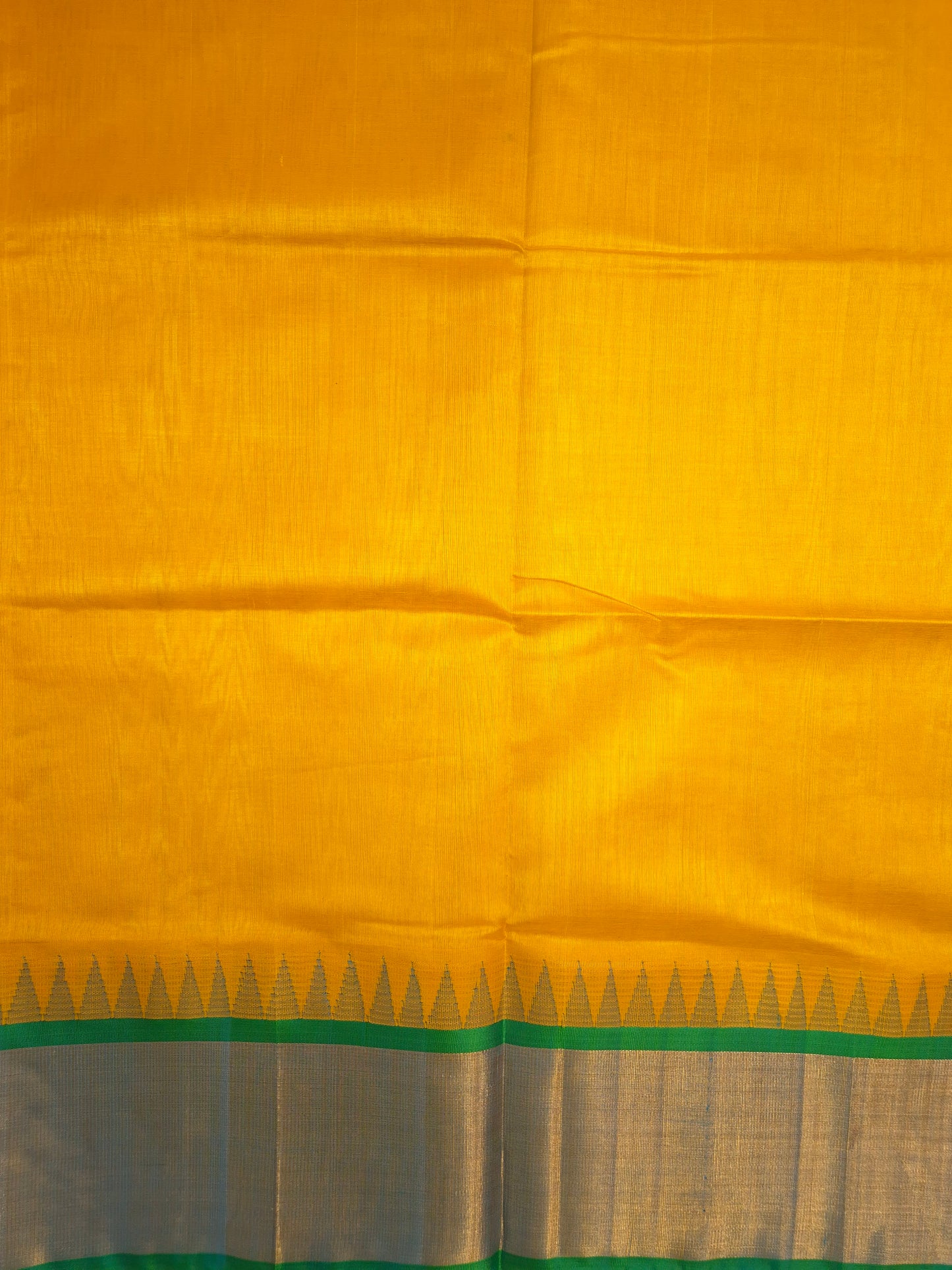 Yellow Silk Cotton Saree with Turquoise Blue Border