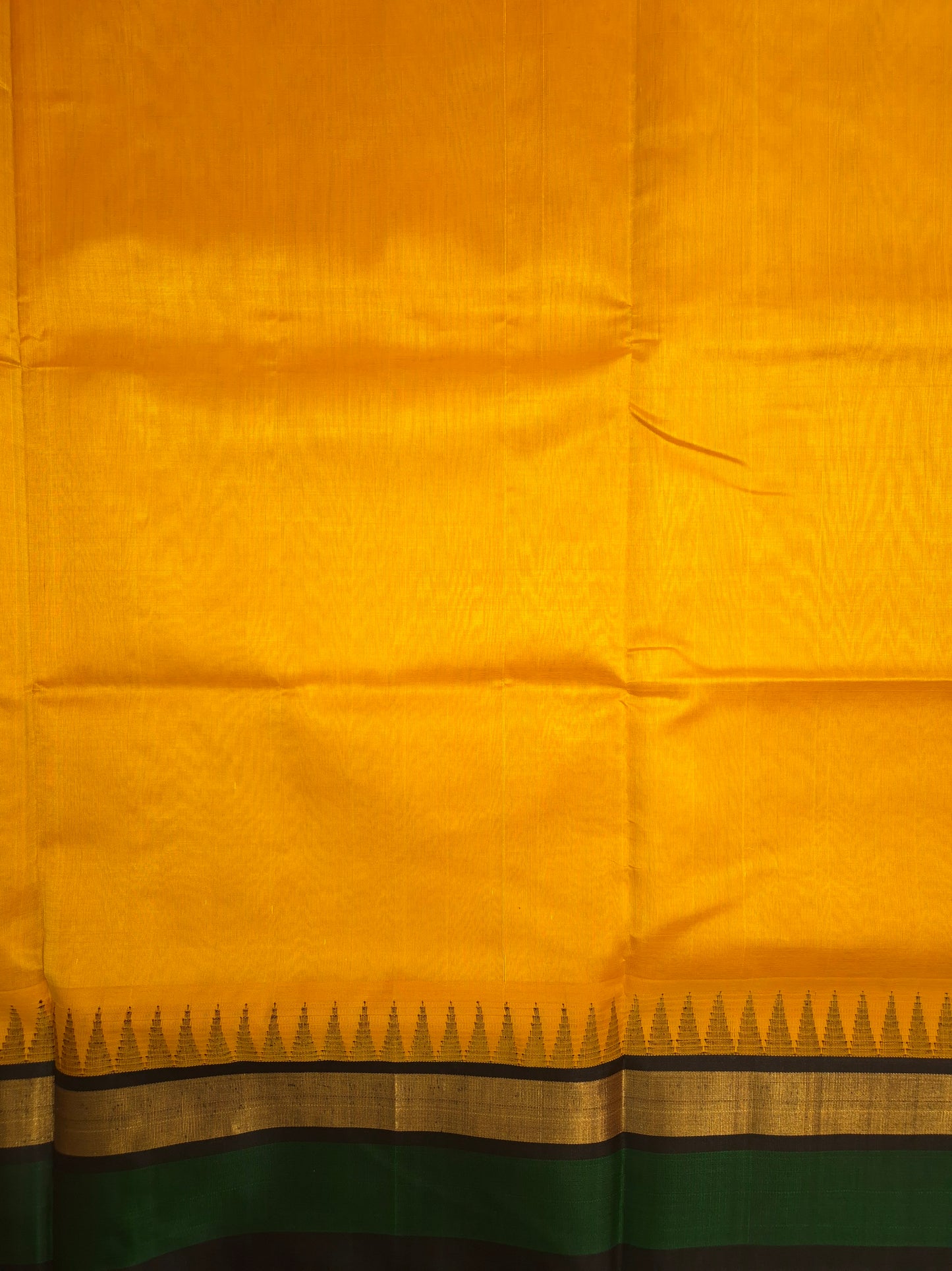 Yellow Silk Cotton Saree with Black Border
