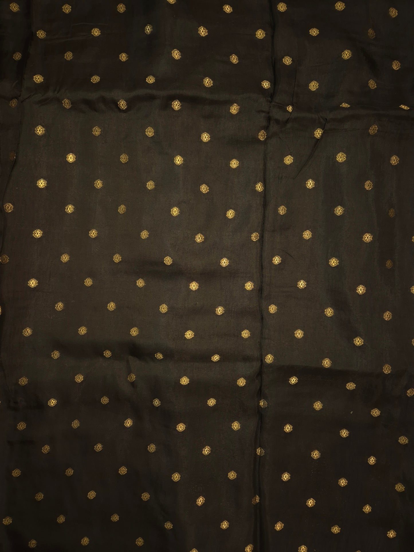 Black Mona Silk Saree with Golden and Silver Zari