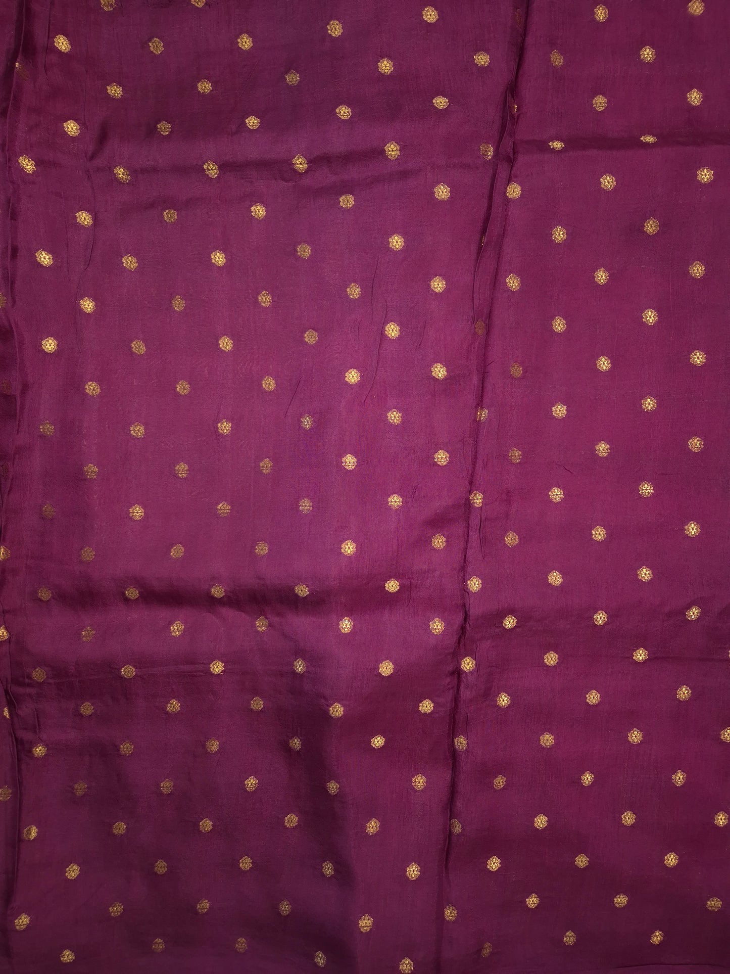 Rani Pink Mona Silk Saree with Golden and Silver Zari with contrast Purple Blouse