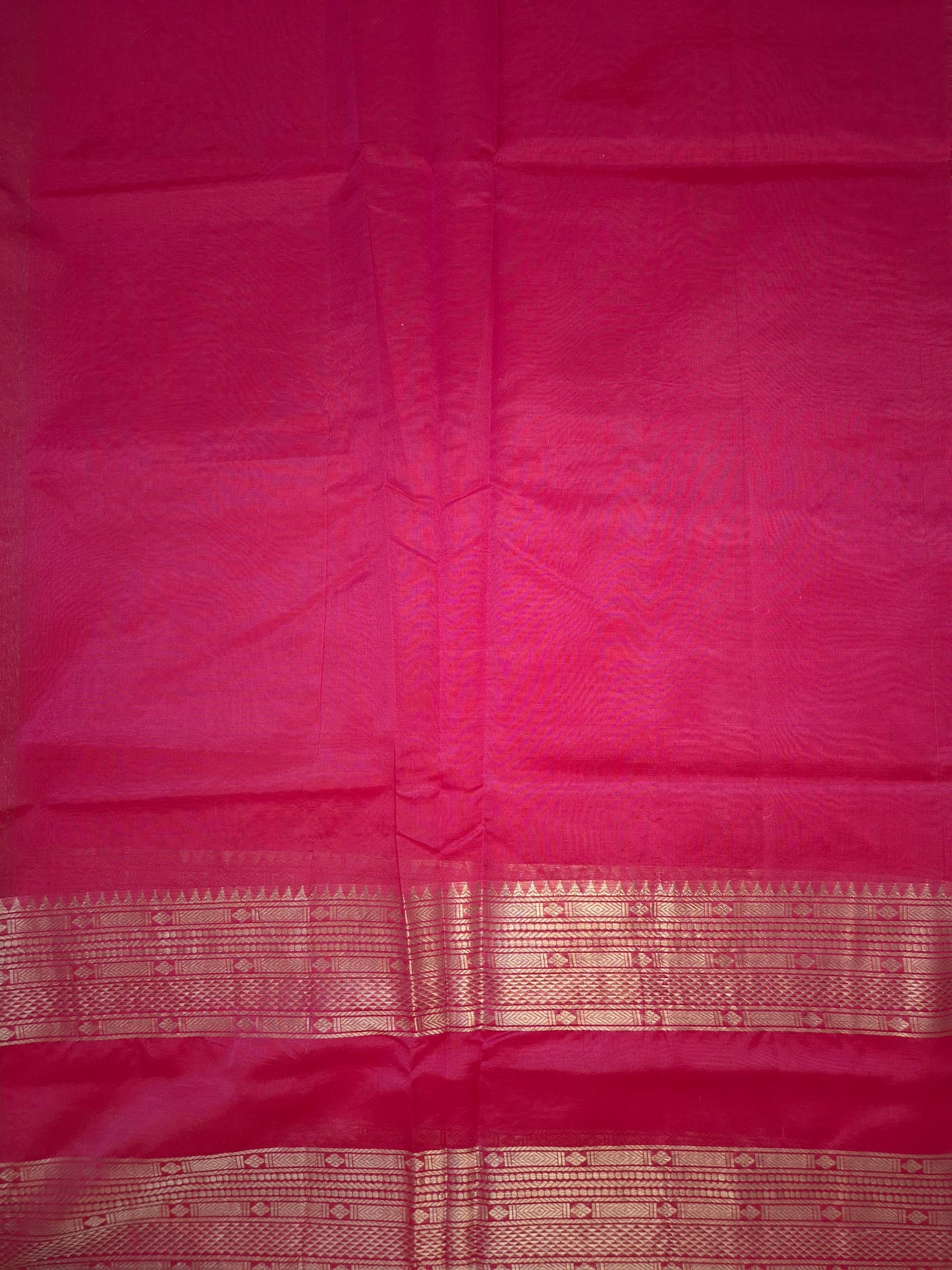 Pink Mangalgiri Pattu Silk Saree with Silver Zari