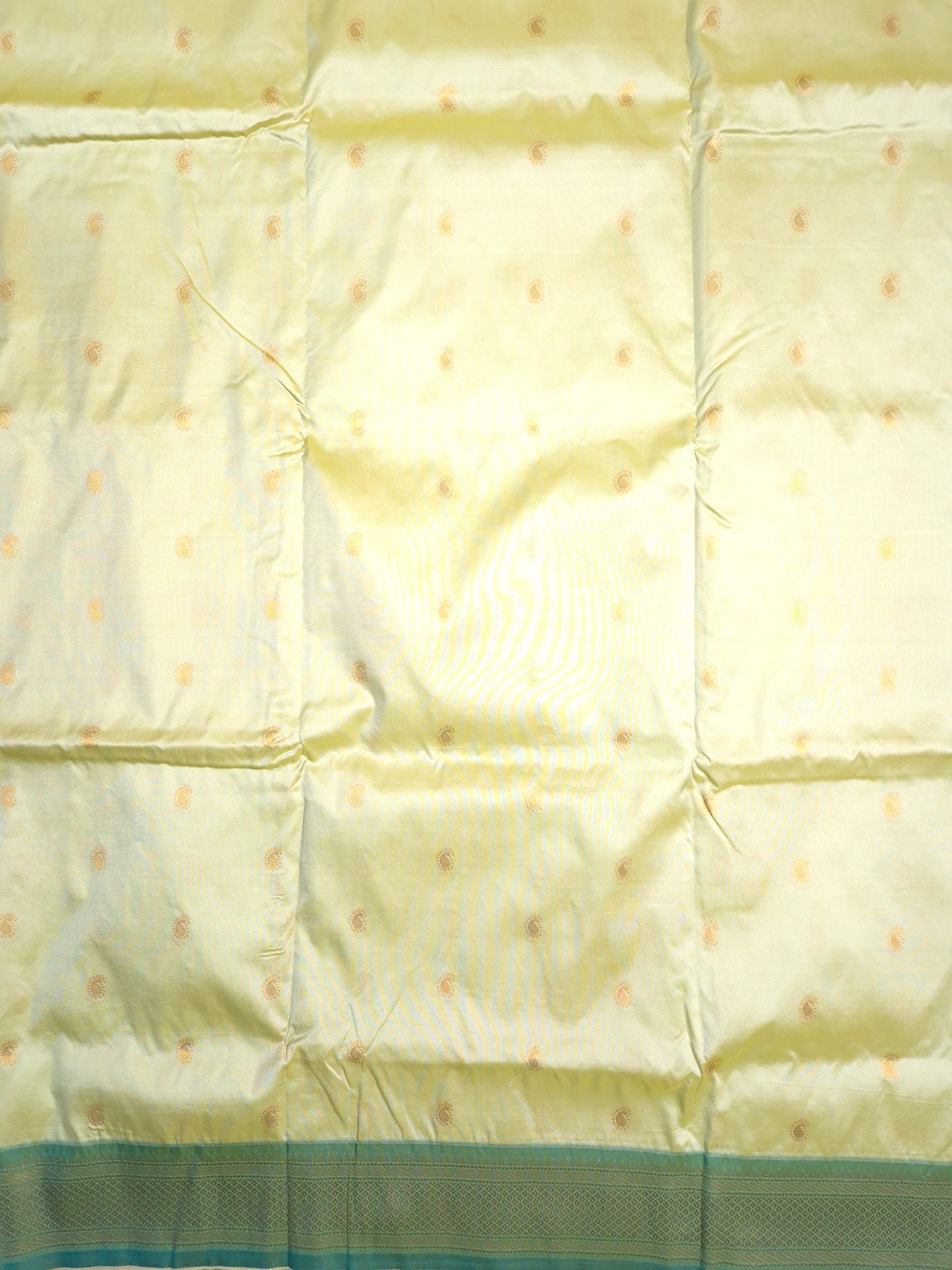 Cream Paithani Saree with Turquoise Border