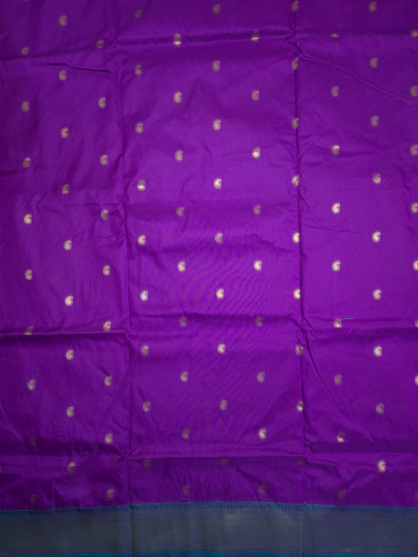 Purple Paithani Saree with Peacock Green Border