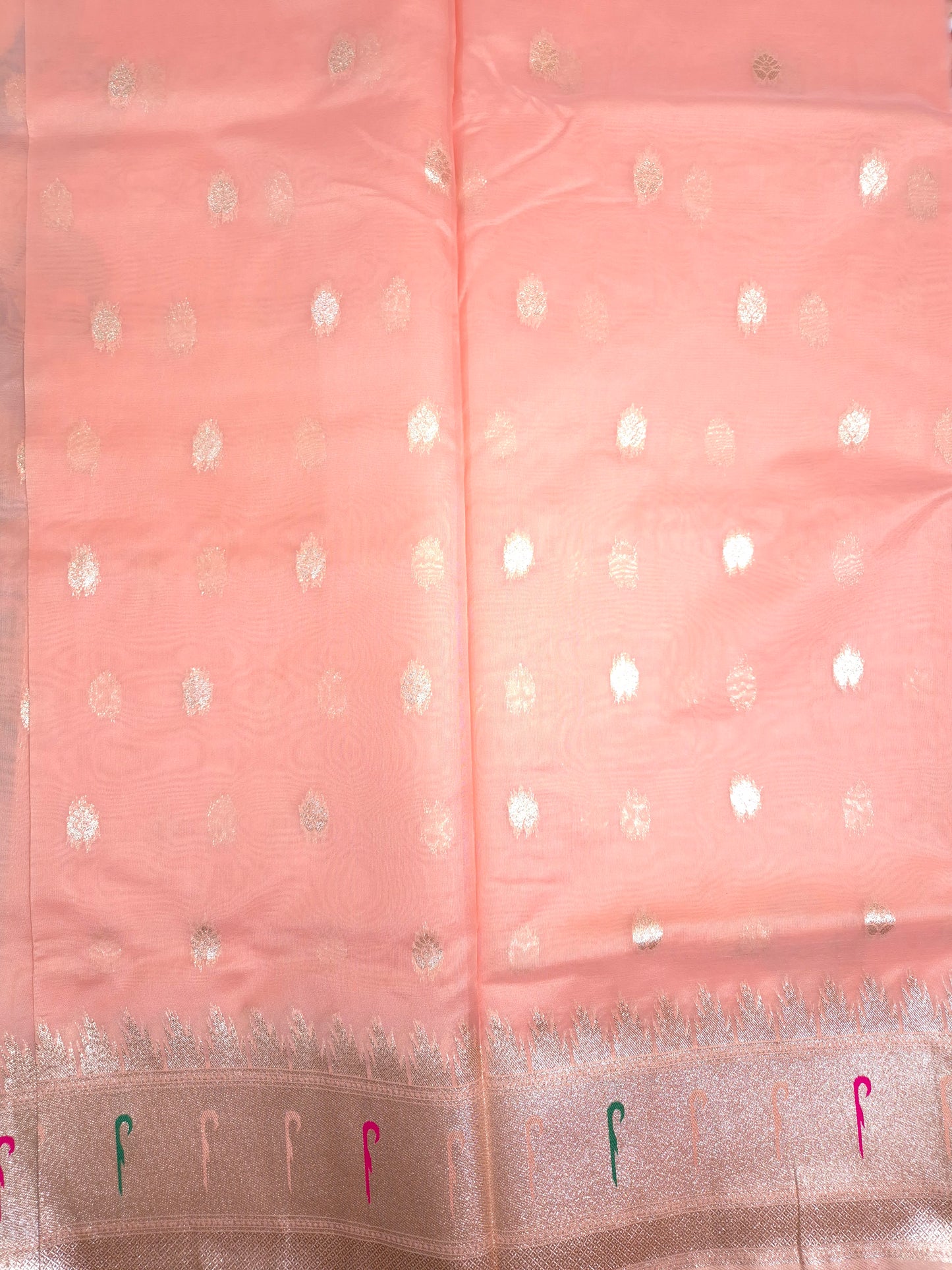 Peach Tissue Paithani Silk Saree