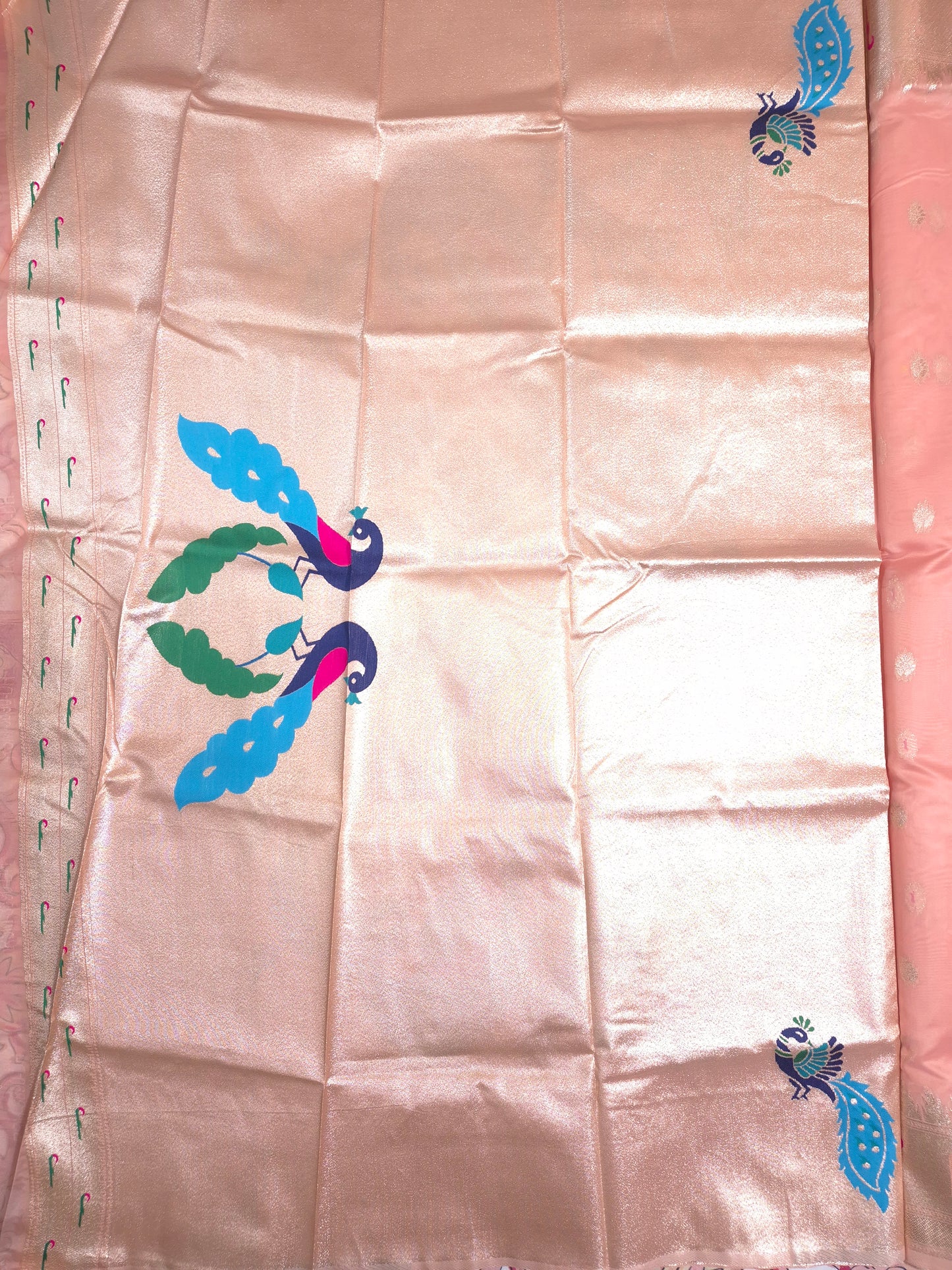 Peach Tissue Paithani Silk Saree