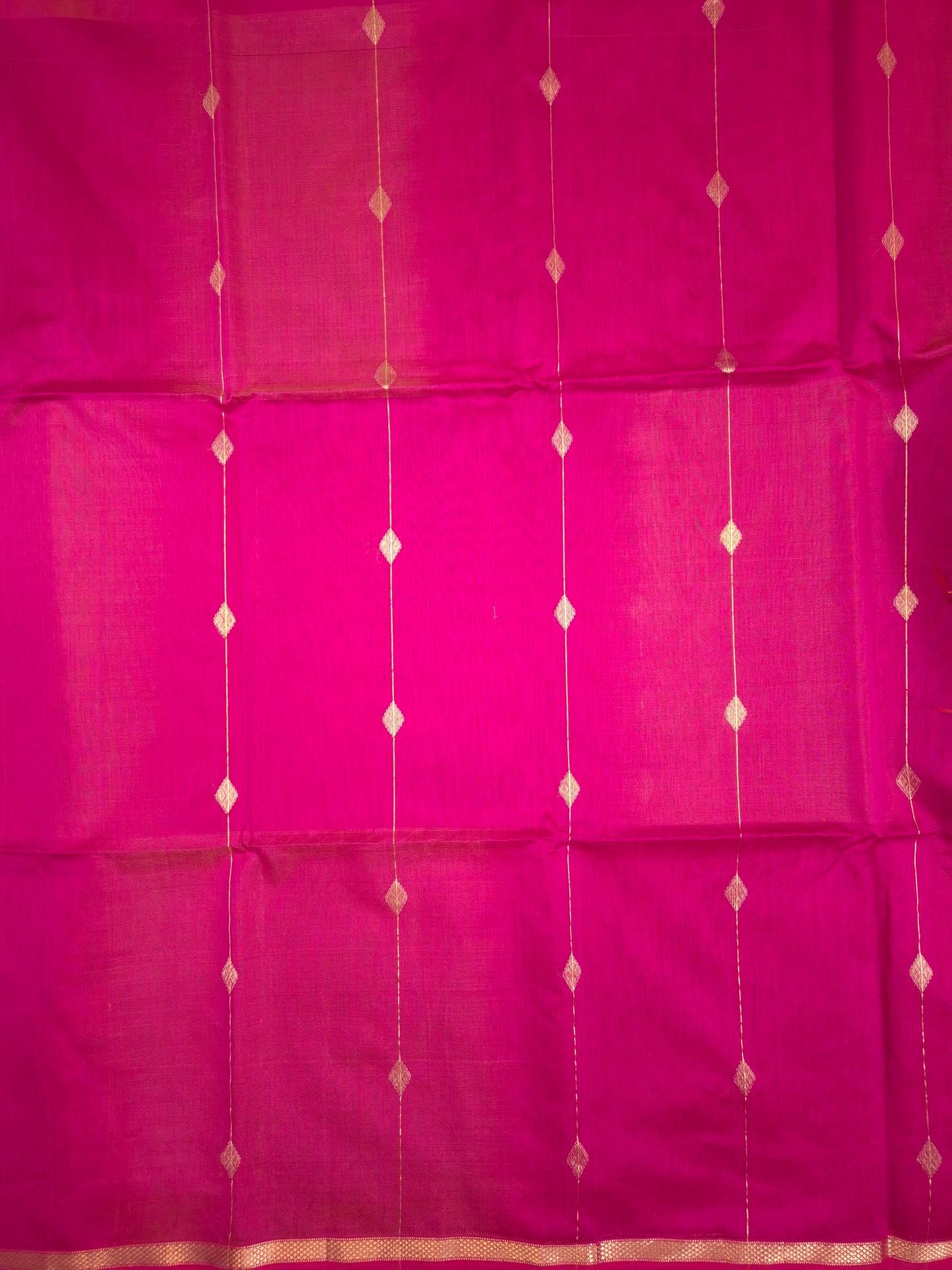 Red Maheshwari Silk Saree with Orange Tinge