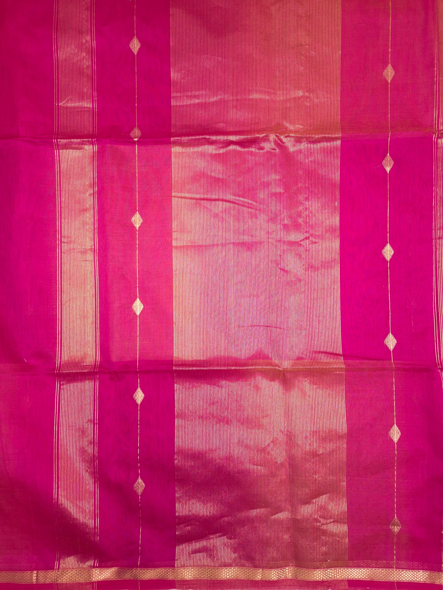 Pink Maheshwari Silk Saree with Yellow Combination