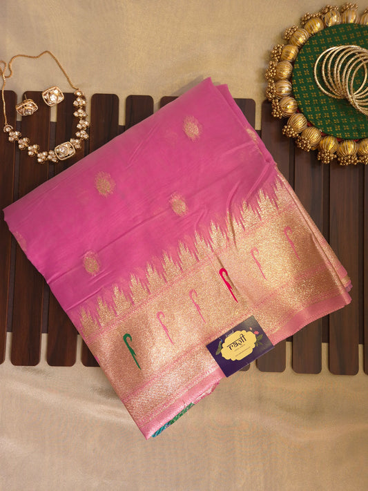 Pink Tissue Paithani Silk Saree