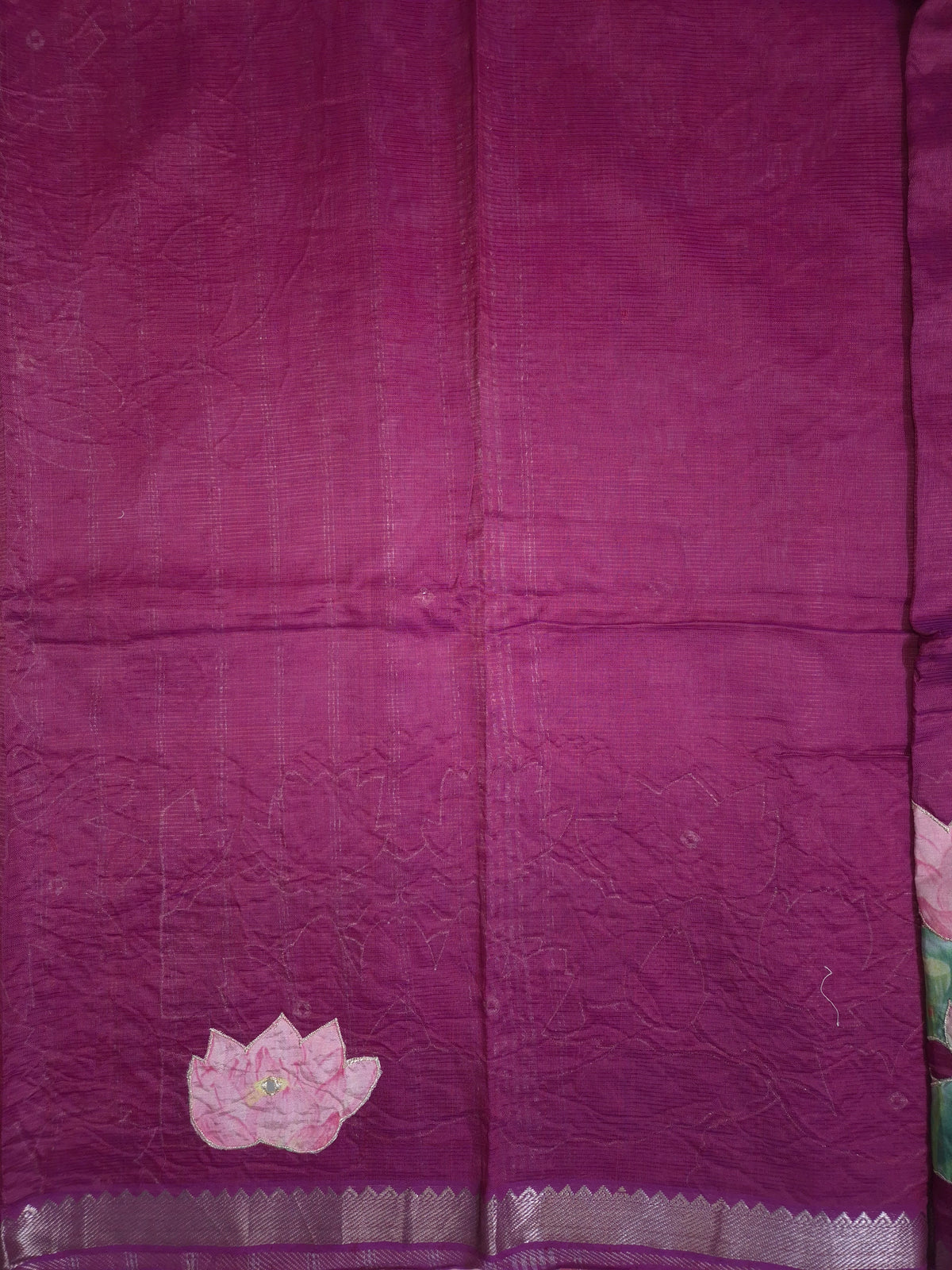 Wine Lotus Mangalgiri Pattu Saree