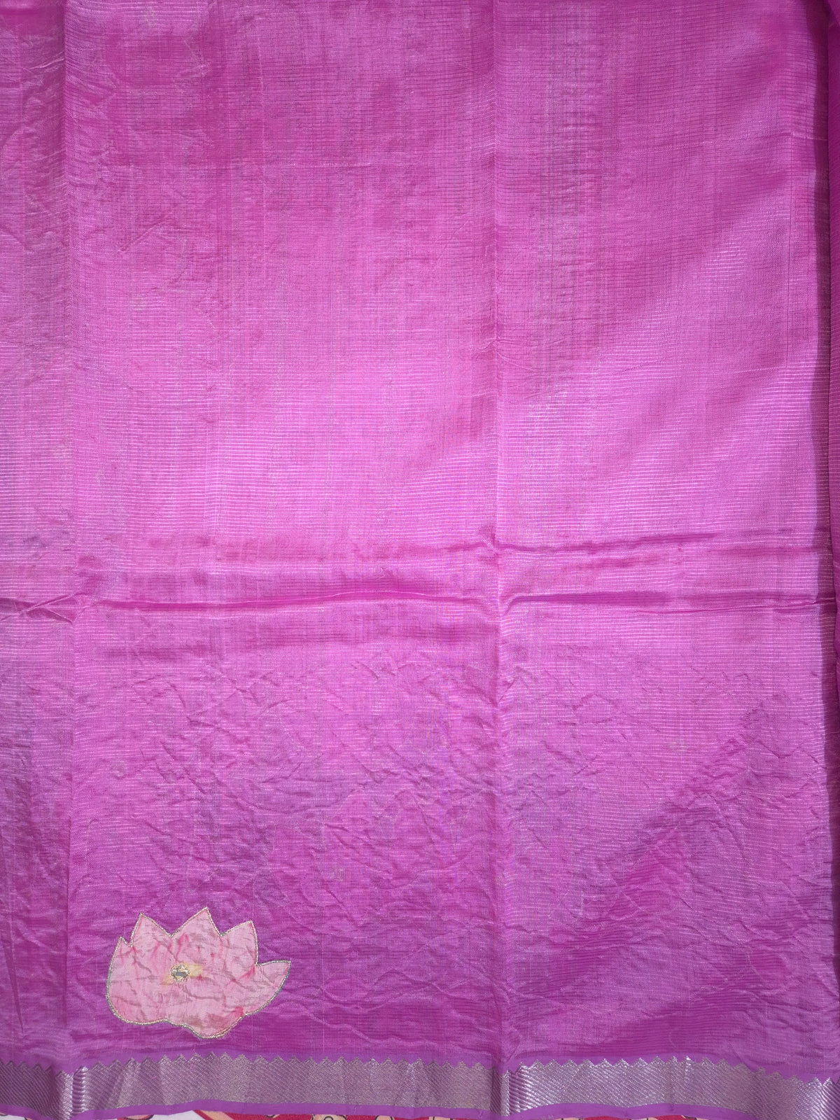 Lavender Pink Lotus Mangalgiri Pattu Saree