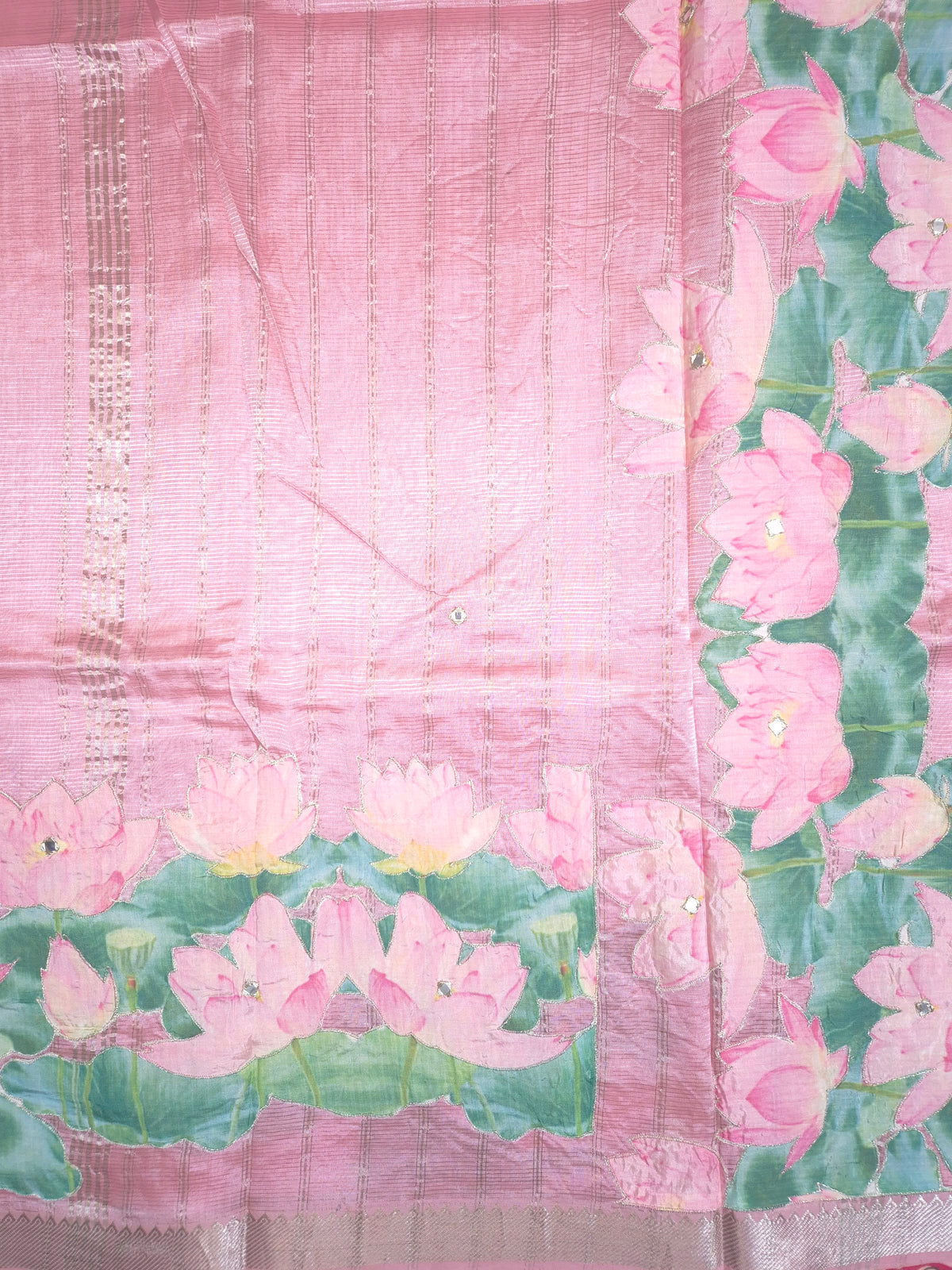 Light Pink Lotus Mangalgiri Pattu Saree