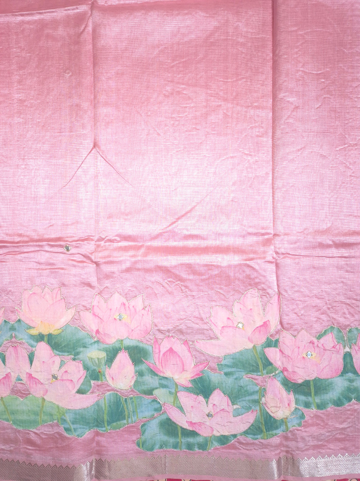 Light Pink Lotus Mangalgiri Pattu Saree