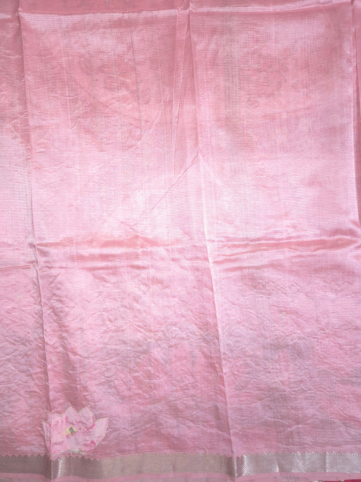 Light Pink Lotus Mangalgiri Pattu Saree