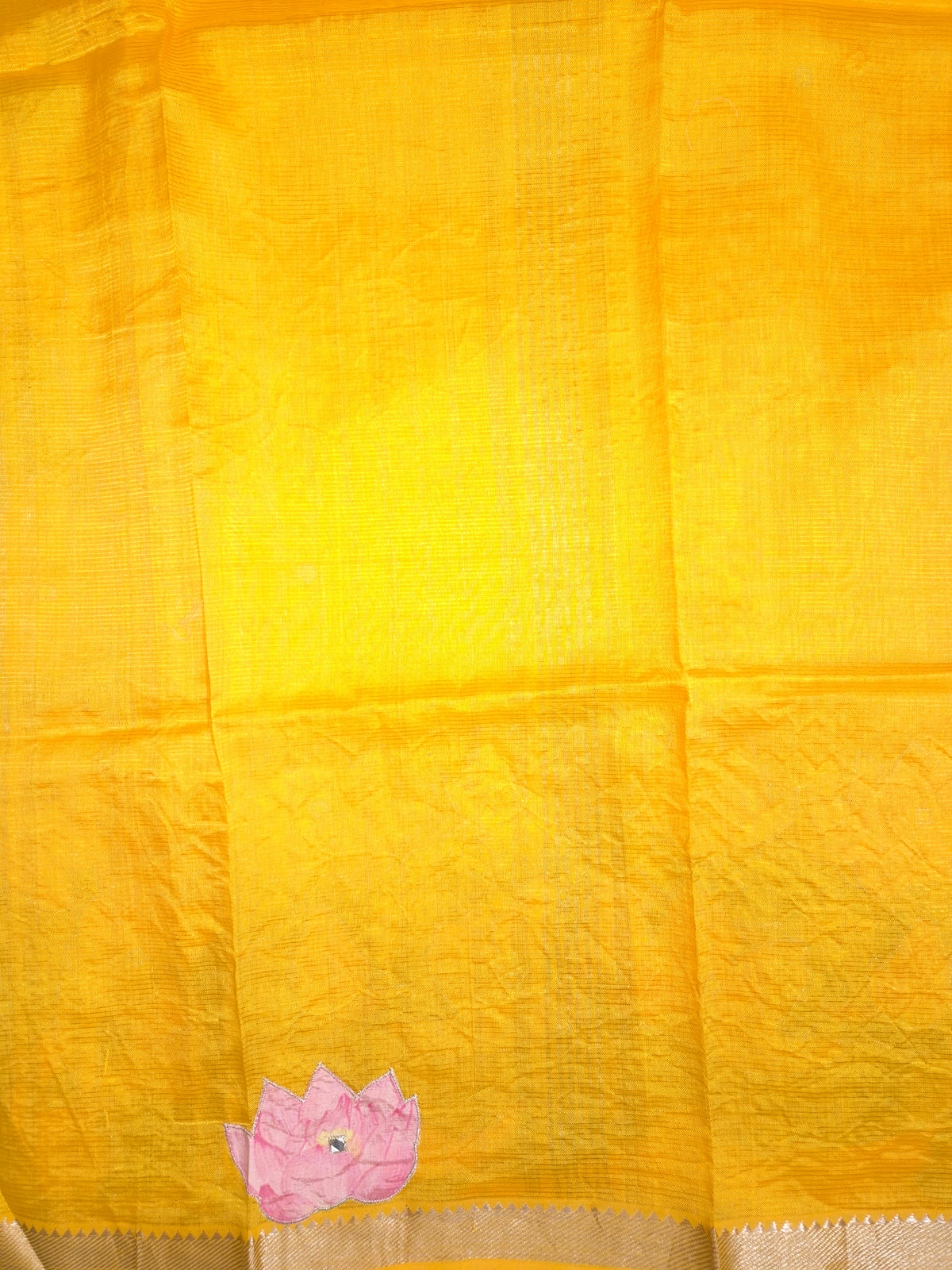 Yellow Lotus Mangalgiri Pattu Saree