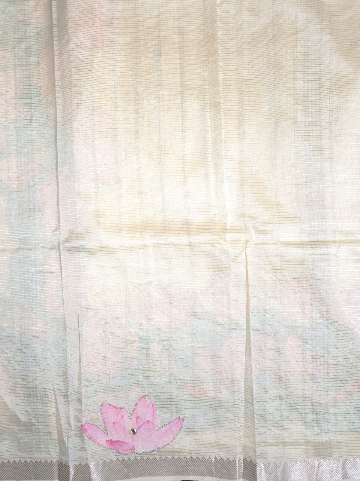 Off-White Lotus Mangalgiri Pattu Saree
